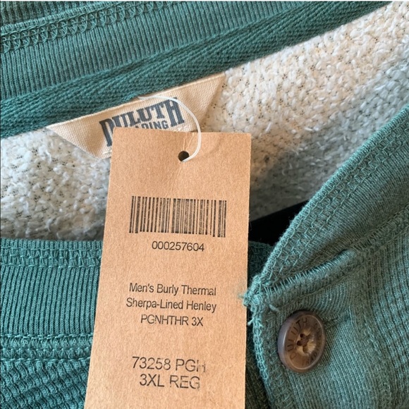 Duluth Trading Burly Thermal Sherpa Lined Henley - Picture 2 of 5